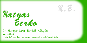 matyas berko business card
